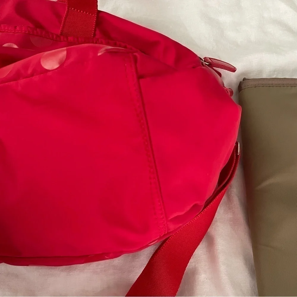 Stella Kim Olivia diaper bag red polka dot dots crossbody shoulder